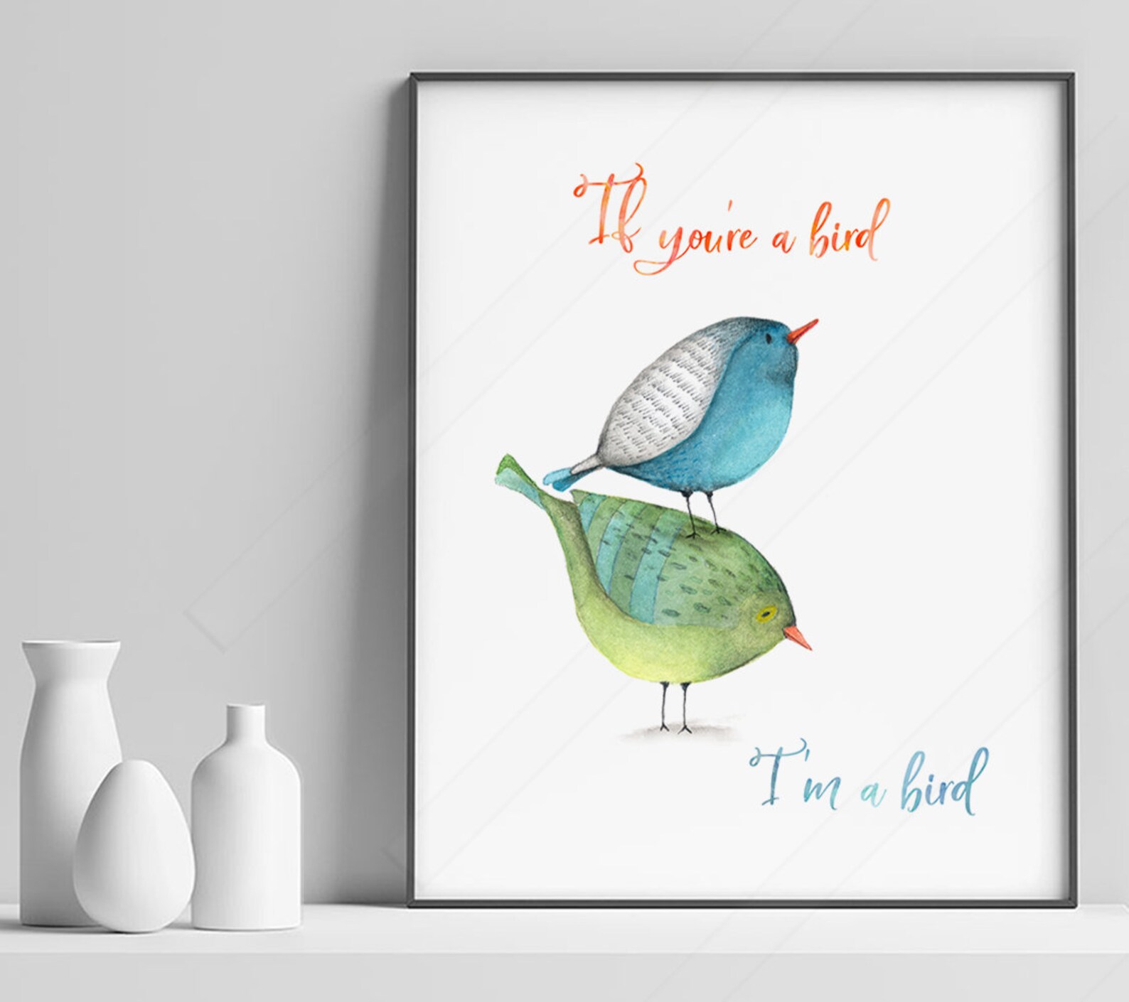 If You're a Bird I'm a Bird Notebook Quote Art Print Etsy