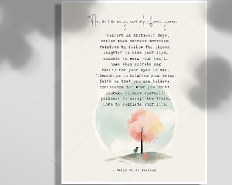 Emerson Poem Art Print: Inspirational Wall Decor