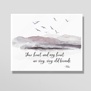 Citation de Hafiz Votre coeur et mon coeur sont de très, très vieux amis - Art de citation inspirante - #B