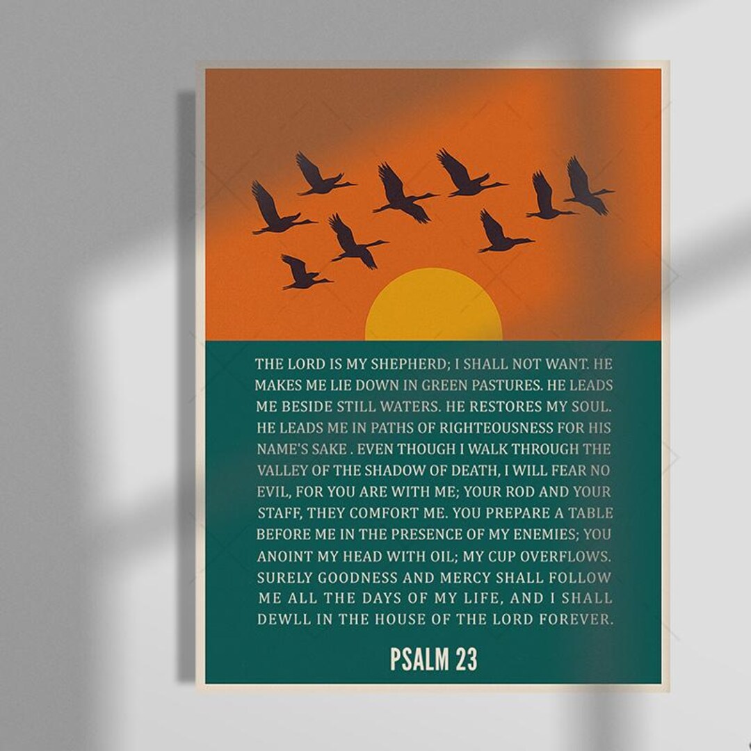 Psalm 23 Print, Christian Scripture Wall Art - Etsy UK