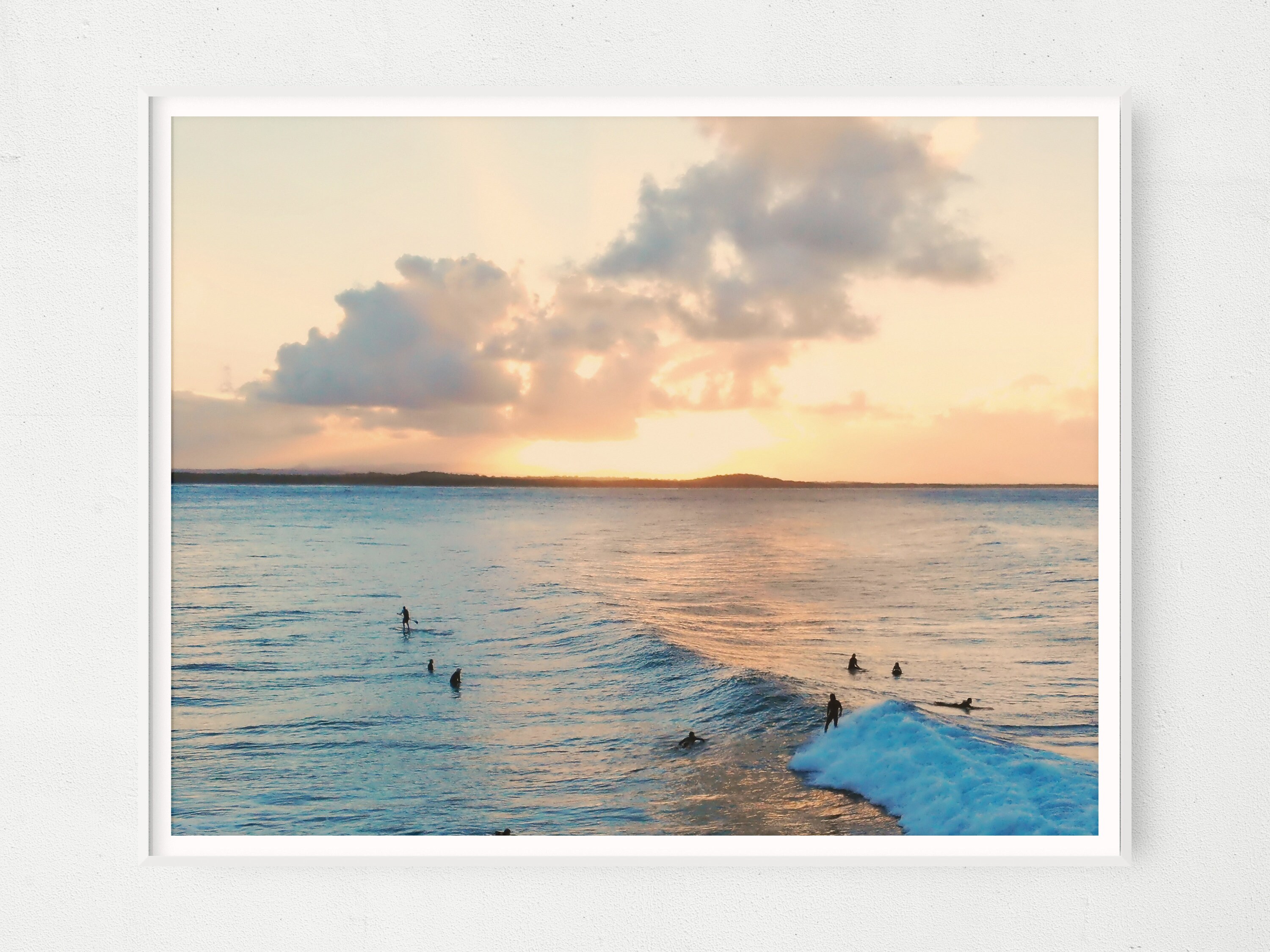 Noosa Heads Sunset Surf Poster Large Ocean Wall Art Canvas Etsy