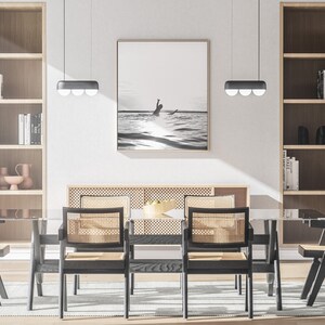 Black and White Minimalistic Surf Wall Art, Monochrome Surfing Poster