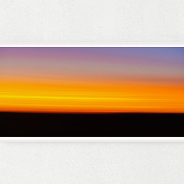 Bright Colourful Sunset Panoramic Wall Art, Large Sunrise Landscape Pano, Mountain Sunset Picture Bedroom Canvas, Abstract Art Photo Print