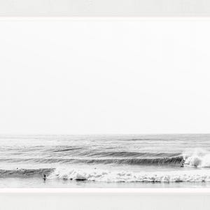 Surfer Wall Art Digital Download – Black and White Ocean Wave Photo for Coastal and Beach House Decor