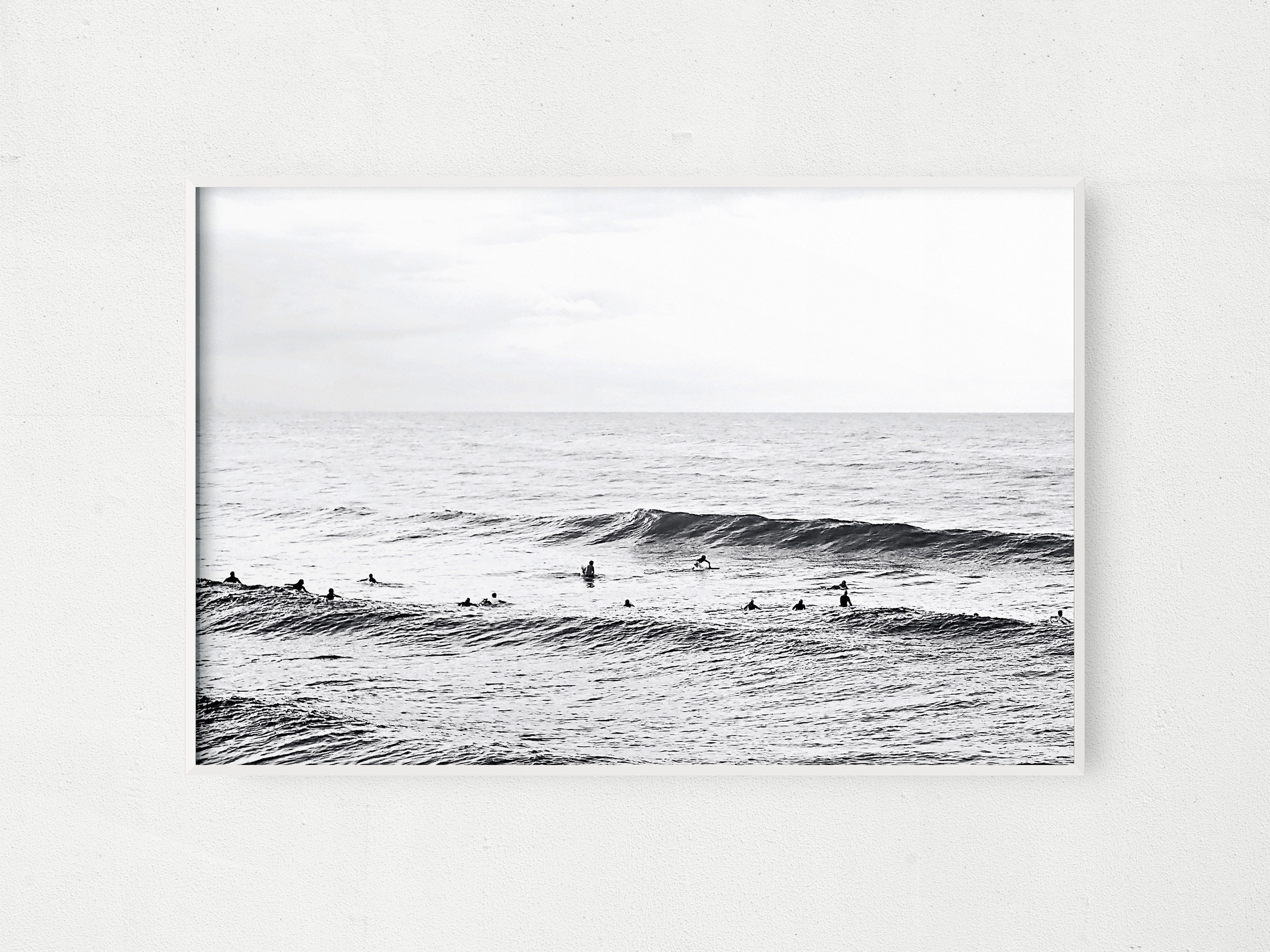 Black and White Surf Scene Canvas Vintage Surf Beach Photo | Etsy