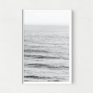 Black and White Ocean Waves Portrait Wall Art, Large Surf Photography Canvas, Vintage Beach Art, Retro Ocean Surfing Print, Big Bedroom Art