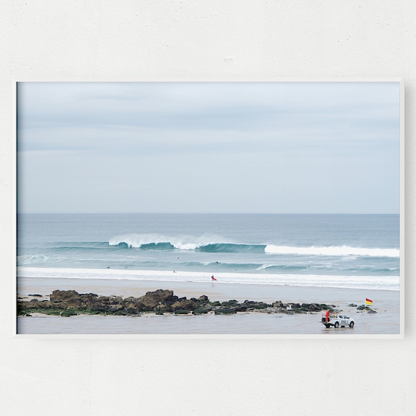 Cornwall Surf Poster, South West England Beach Photograph, RNLI Lifeguard Wall Art, Devon Coast Photo, Surf Photography Poster