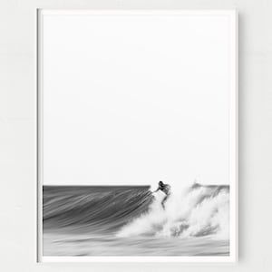 Schwarz und weiß Ozean Wand Kunst digitaler Download druckbare Küsten Foto Minimal Strand Dekor moderne Meer Fotografie ruhige Natur Print