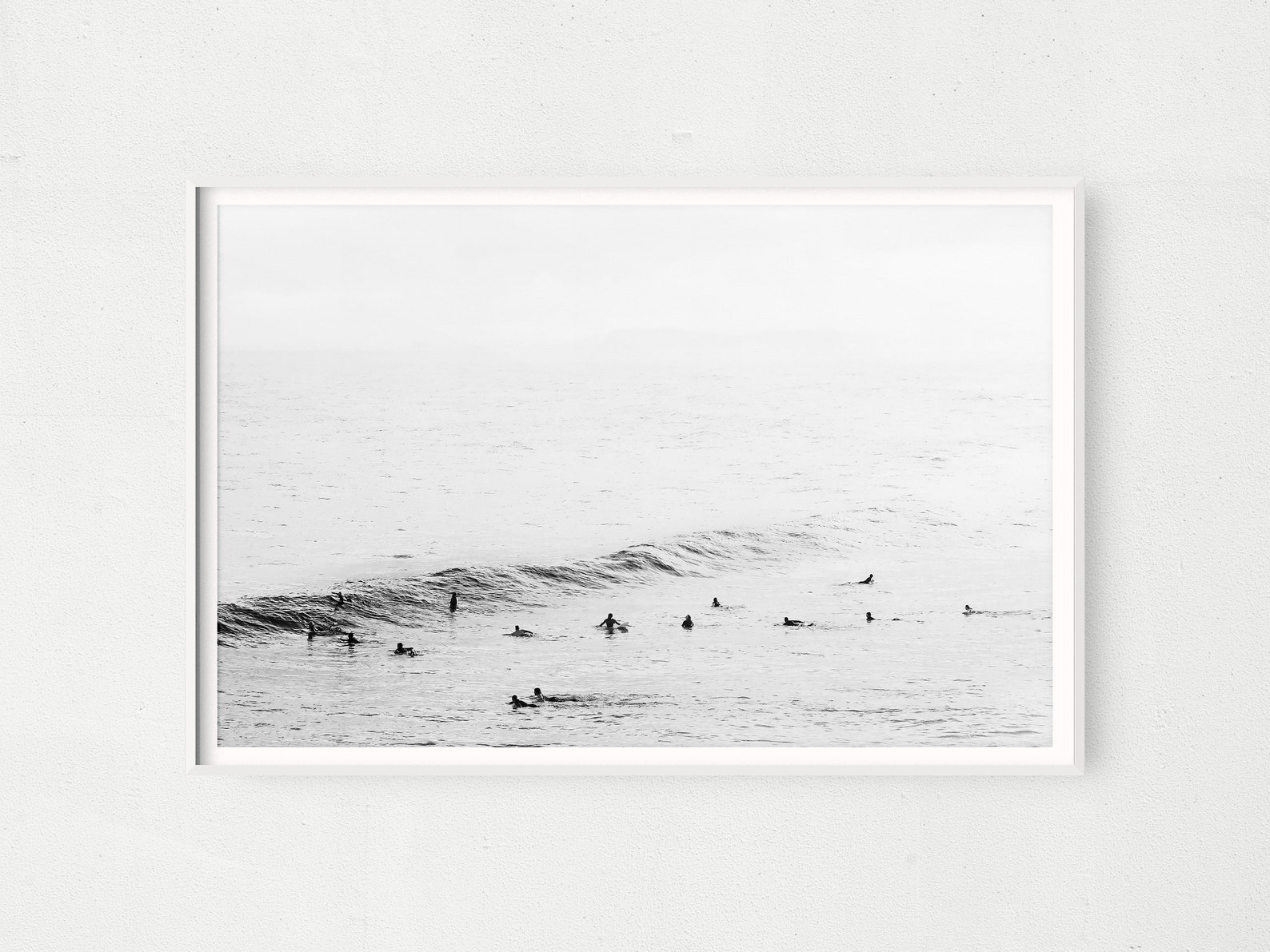 Black and White Surf Poster Print Landscape Beach Print | Etsy