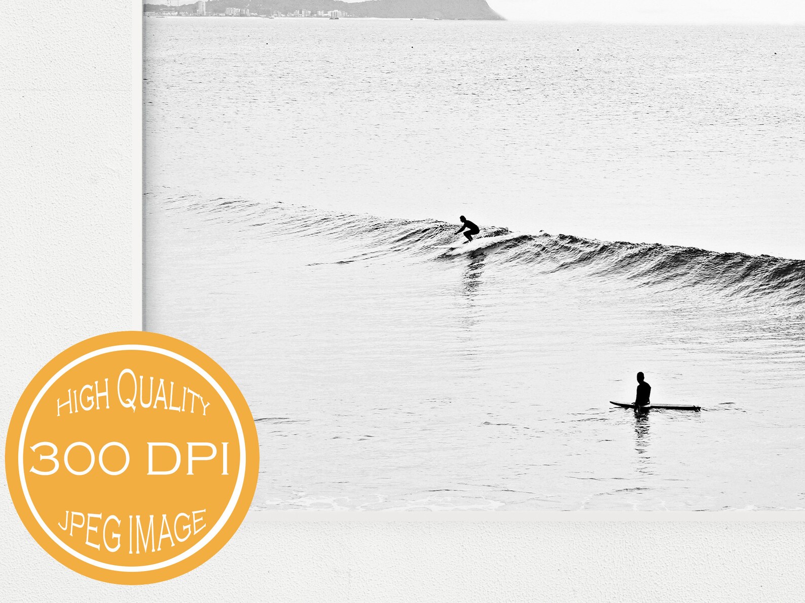 Black and White Longboard Surf Wall Art, Minimalist Surfing Poster ...
