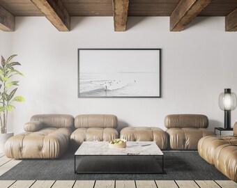 Black and White Minimalistic Surf Wall Art Monochrome Surfing - Etsy