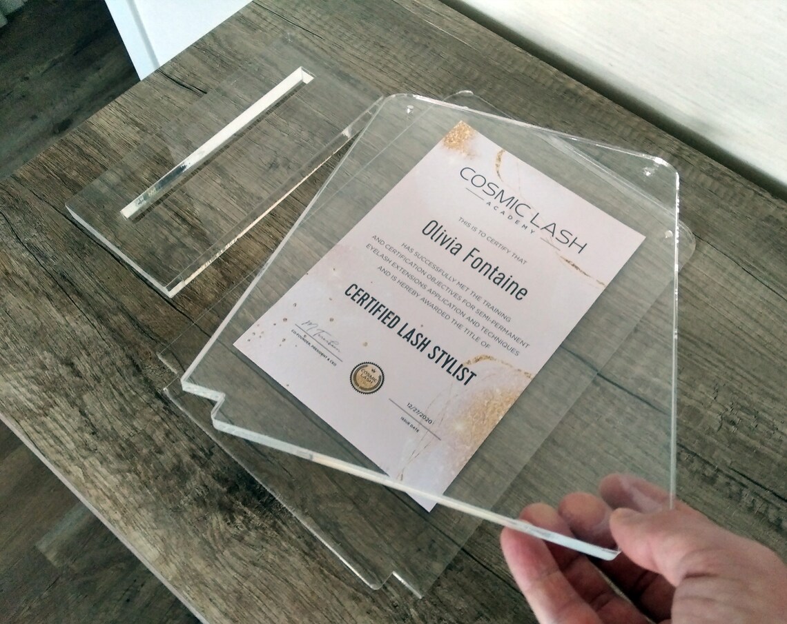 Frame Clear Acrylic Double Panel Diploma Document Certificate Etsy