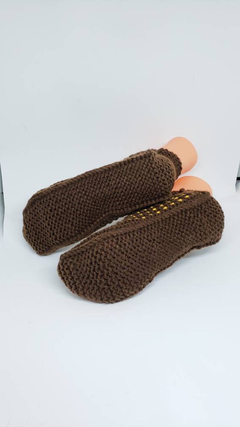 Slippers 8-9 shoe size Medium size Crochet At Home Socks Hand Made Knitted