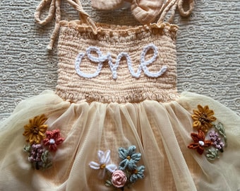 Custom Birthday Tulle Dress Romper | Strawberry Wildflower One Outfit