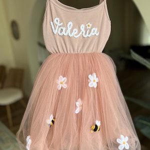 Hand Embroidered Dress for Babies and Toddlers | Custom Name Outfit | Pregnancy Announcement | Toddler Outfit | Spring