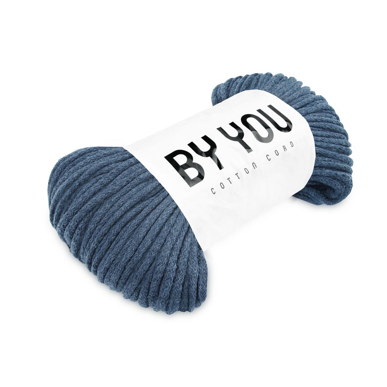 chunky cord chunky cotton rope 5mm DENIM BLUE 100m cotton cord BYYOU chunky rope chunky knit cord thick cotton cord makrame rope
