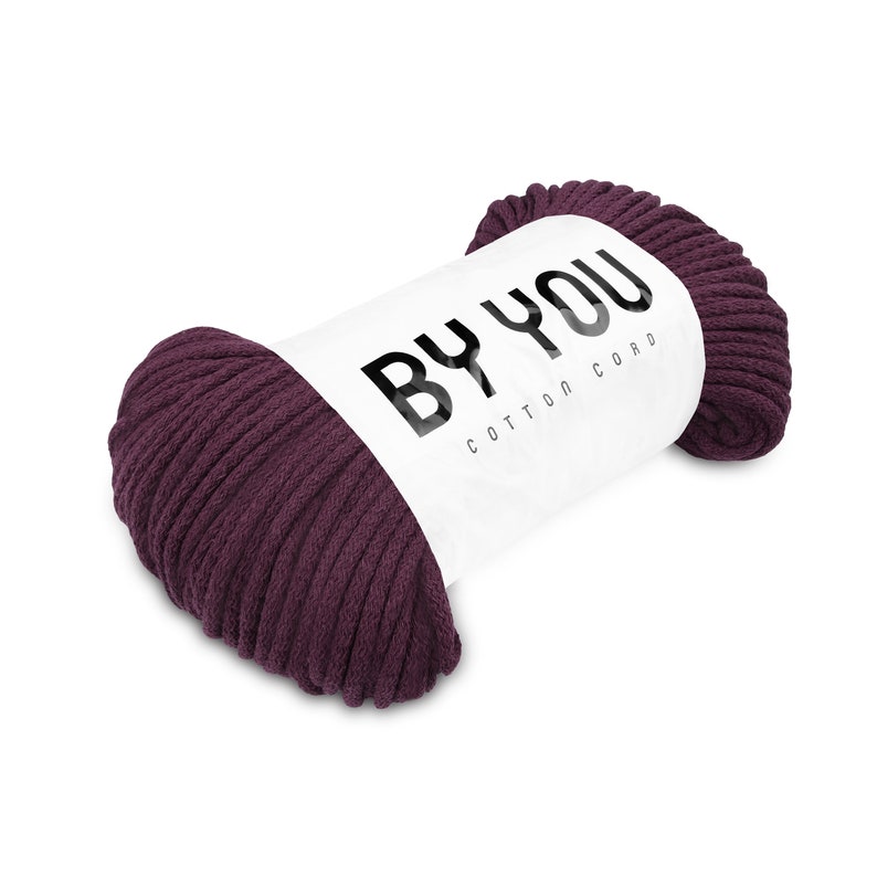 chunky cotton rope 5mm BURGUNDY 100m cotton cord BY YOU chunky cord makrame rope chunky rope thick cotton cord chunky knit cord