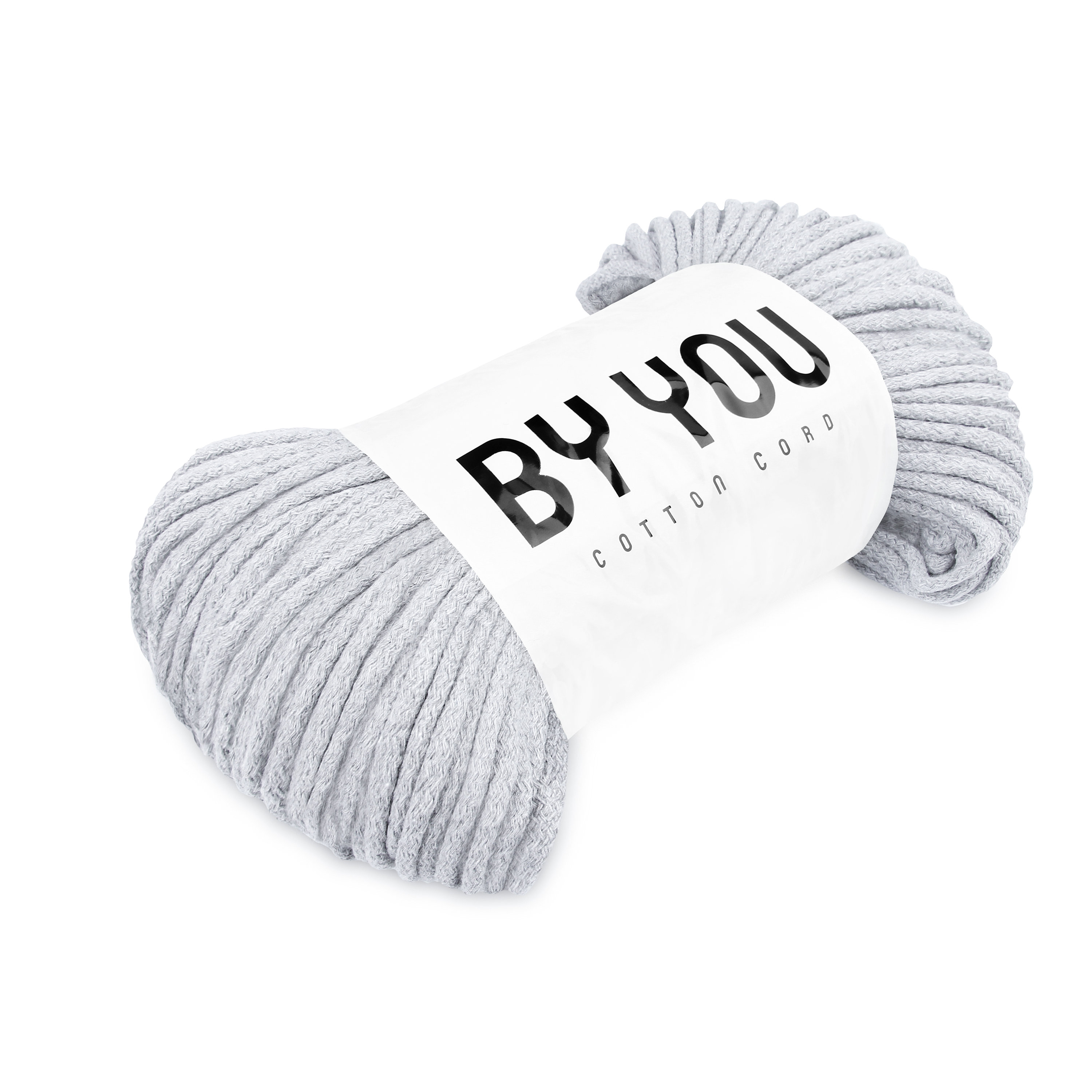May include: A roll of light gray cotton cord with a white label that says "BY YOU COTTON CORD".