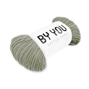 Macrame Cord 5mm LIGHT OLIVE 100m By You, 5mm Cotton Rope 5mm, Cotton Macrame Cord, Chunky Cotton Yarn, Thick Cotton Cord