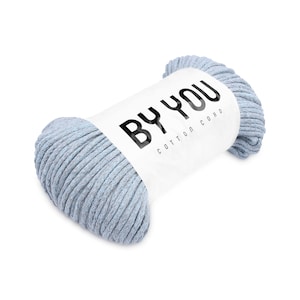 Cotton Macrame Cord 5mm MARL BLUE 100m By You, 5mm Cotton Rope 5mm, Cotton Macrame Cord, Crochet Cotton Yarn, Thick Cotton Cord