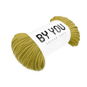 Cotton Macrame Cord 5mm GOLDEN KIWI 100m By You, 5mm Cotton Rope 5mm, Cotton Macrame Cord, Crochet Cotton Yarn, Thick Cotton Cord