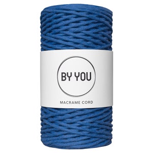 3mm Macrame Cord CORNFLOWER 100m By You, 3mm Twisted Cotton Rope 3mm, Twisted Cotton Cord For Macrame, Thick Cotton Cord