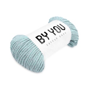 Cotton Macrame Cord 5mm MARL MINT 100m By You, 5mm Cotton Rope 5mm, Cotton Macrame Cord, Crochet Cotton Yarn, Thick Cotton Cord