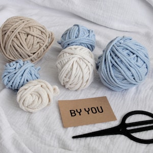 5mm Cotton Cord, Cotton Yarn Bundle, 5mm Cotton Rope BY YOU, Crochet Cotton Yarn, Bulky Knitting Yarn, Macrame Rope, Cord for Crocheting