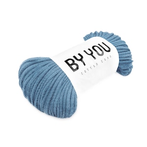 Cotton Macrame Cord 5mm LIGHT DENIM 100m By You, 5mm Cotton Rope 5mm, Cotton Macrame Cord, Crochet Cotton Yarn, Thick Cotton Cord