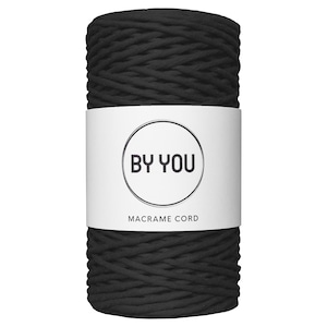 3mm Macrame Cord, Cotton Cord BLACK 100m By You, 3mm Twisted Cotton Rope 3mm, Twisted Cotton Cord For Macrame, Thick Cotton Cord