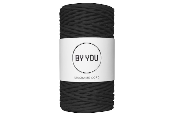 3mm Makramee Kordel, Baumwollkordel SCHWARZ 100m von Dir, 3mm