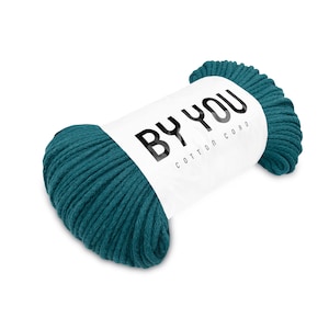 Cotton Macrame Cord 5mm OCEAN 100m By You, 5mm Cotton Rope 5mm, Cotton Macrame Cord, Chunky Cotton Yarn, Thick Cotton Cord