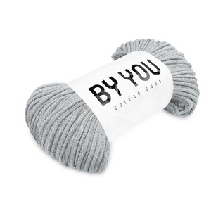 5mm Macrame Cotton Cord GREY 100m By You, 5mm Cotton Rope 5mm, Cotton Macrame Cord, Crochet Cotton Yarn, Thick Cotton Cord