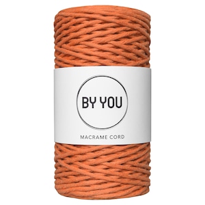 3mm Macrame Cord PUMPKIN 100m By You, 3mm Twisted Cotton Rope 3mm, Twisted Cotton Cord For Macrame, Thick Cotton Cord