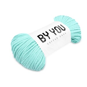 Macrame Cotton Cord MINT 100m By You, 5mm Cotton Rope 5mm, Cotton Macrame Cord, Chunky Cotton Yarn, Thick Cotton Cord