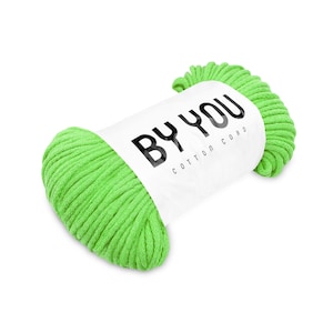 Macrame Cotton Cord PISTACHIO 100m  BY YOU, 5mm Cotton Rope 5mm, Cotton Macrame Cord, Chunky Cotton Yarn, Thick Cotton Cord, Cotton String