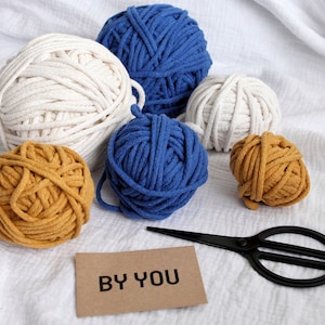 Cotton Yarn Bundle, 5mm Cotton Cord, 5mm Cotton Rope BY YOU, Crochet Cotton Yarn, Bulky Knitting Yarn, Macrame Rope, Cord for Crocheting