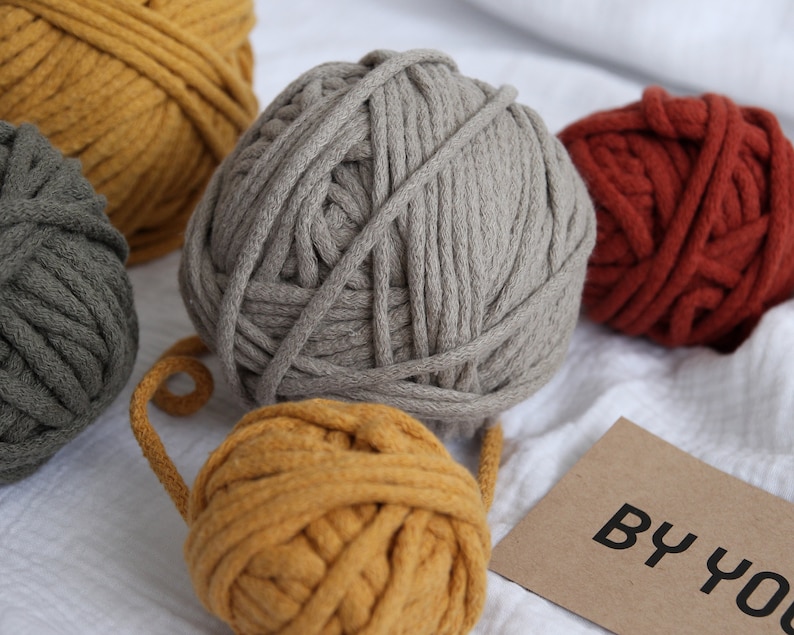 5mm Cotton Cord Yarn Bundle 5mm Cotton Rope BY YOU Crochet Etsy