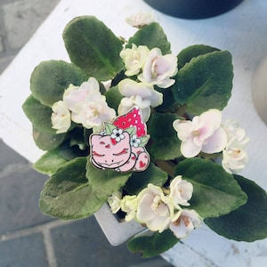 Strawbasaur Enamel Pin
