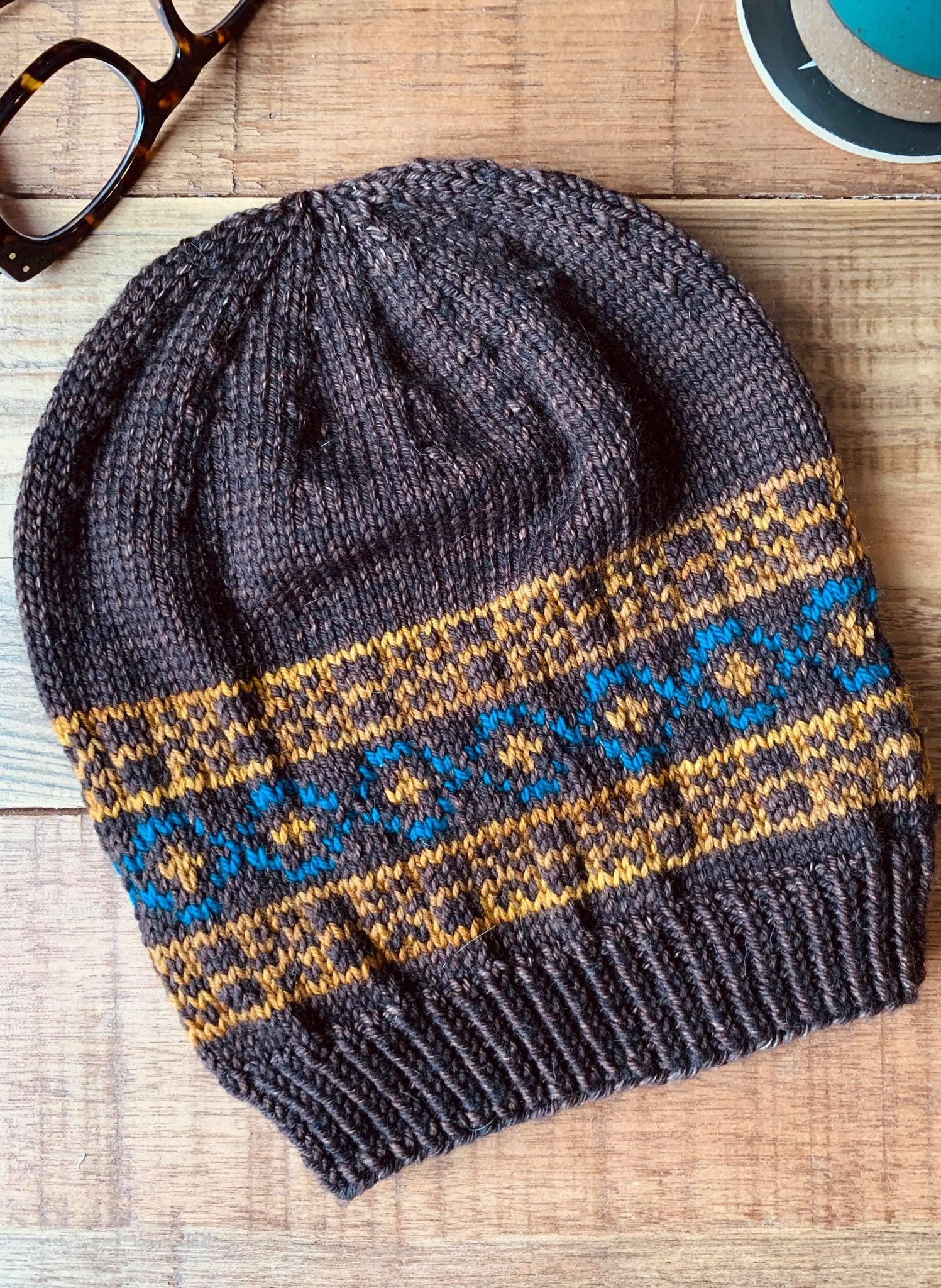 Fair Isle Knit Hat 100 Merino Wool Etsy
