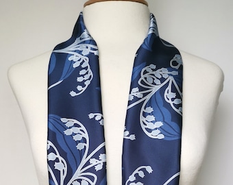 Liberty Lily&#39;s Of The Valley Belgravia Silk Satin, Liberty Print Skinny Scarf
