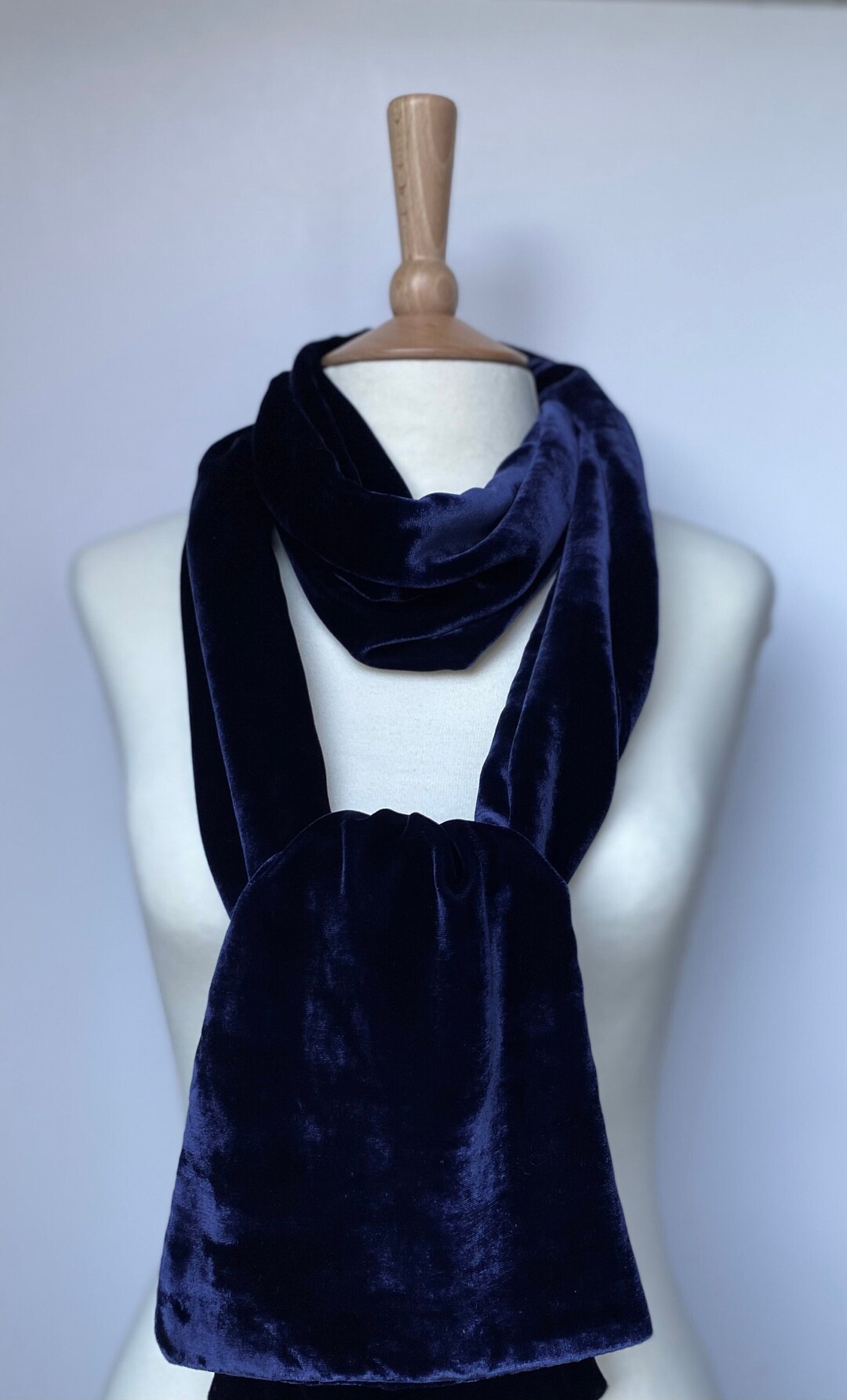 Navy Blue Silk Velvet Scarf Etsy UK