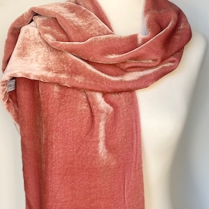 Blush Pink Silk Velvet Scarf