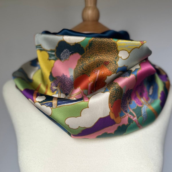 100% Silk snood, Liberty of London print - Prospect Road.