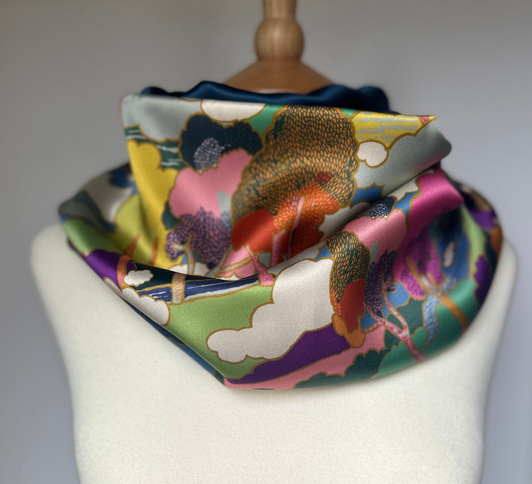 100% Silk snood, Liberty of London print - Prospect Road.