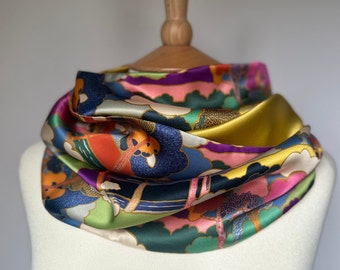 100% Silk snood, Liberty of London print - Prospect Road.