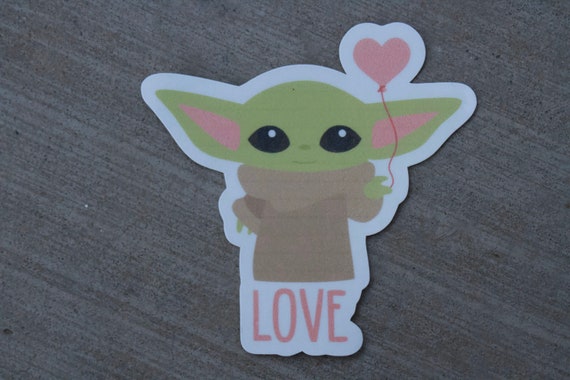 Baby Yoda Valentines Day Sticker Etsy Baby Yoda Valentines Day Sticker Etsy