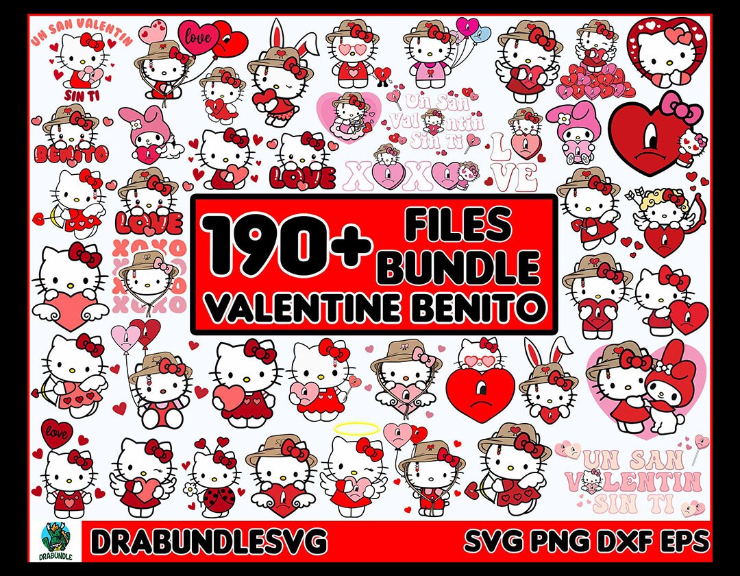 25 Valentine Bad Bunny Svg Png, Bad Bunny Valentines Png, Un San ...