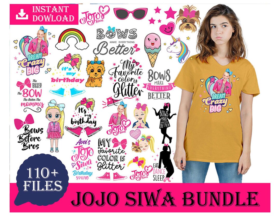 110 Jojo Siwa Bundle SVG, Jojo Siwa Vector, Jojo Siwa Silhouette, Jojo