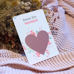 Carte à gratter "Bonne fête maman" ou "Bonne fête mamie" – Message surprise personnalisable